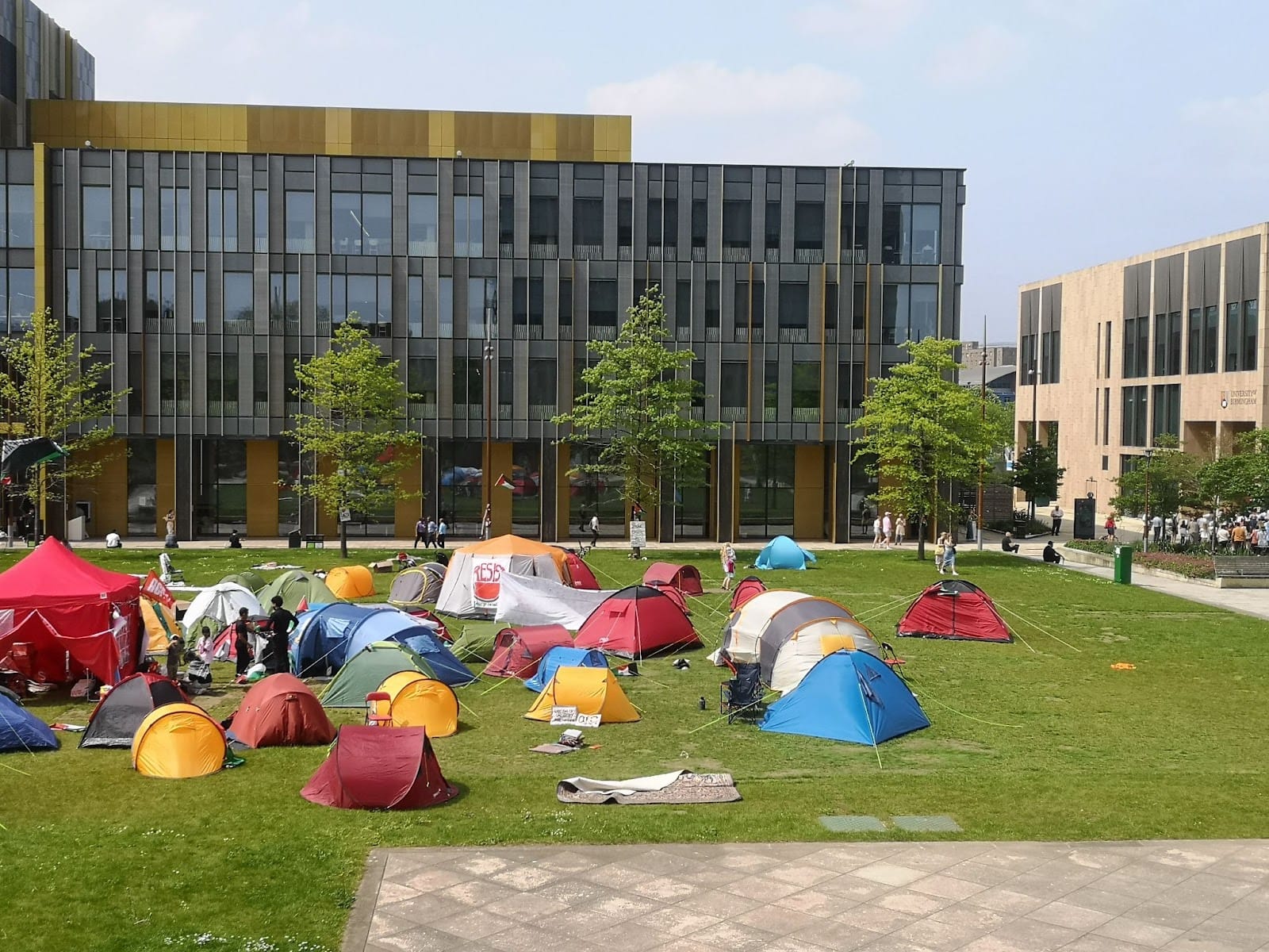 ‘We’ll stay as long as we need to’: Pro-Palestine encampment sets up at the University of Birmingham.